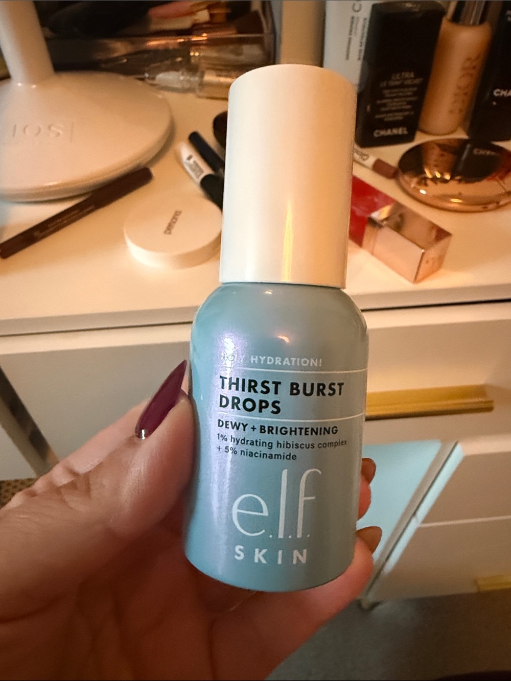ELF Thirst Burst Drops Dewy + Brightening Primer - Light Blue & White